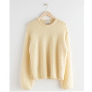 &Other Stories Yellow Fuzzy Wool Blend Sweater Size XS